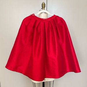 Red Satin Finish Wide Mid Skirt